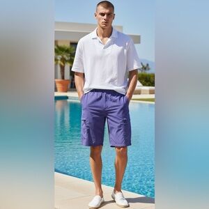 Men's Cargo Hiking Shorts Stretch Quick Dry Lightweight 6 Pockets Camping Travel